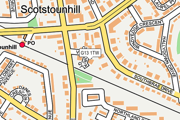 G13 1TW map - OS OpenMap – Local (Ordnance Survey)