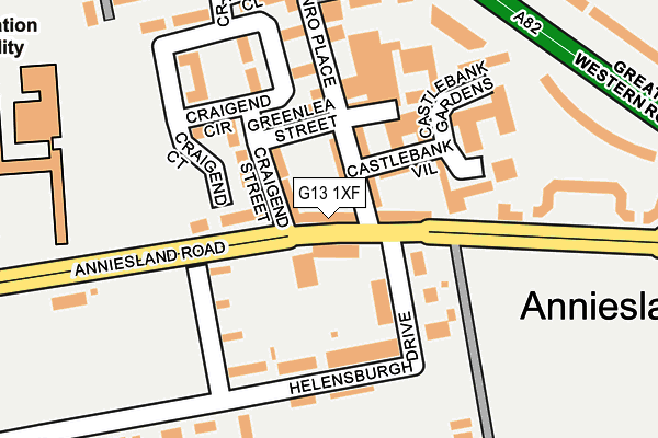 G13 1XF map - OS OpenMap – Local (Ordnance Survey)