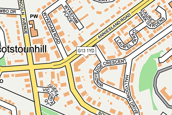 G13 1YD map - OS OpenMap – Local (Ordnance Survey)