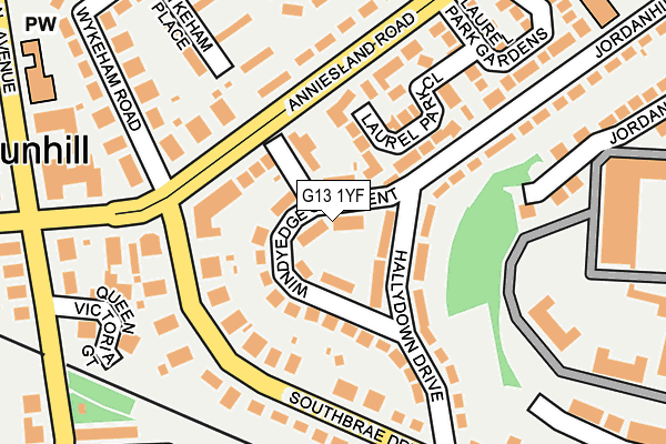 G13 1YF map - OS OpenMap – Local (Ordnance Survey)
