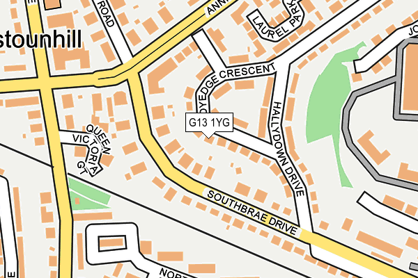 G13 1YG map - OS OpenMap – Local (Ordnance Survey)
