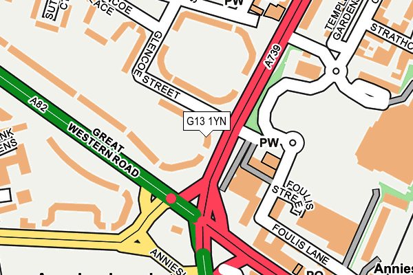 G13 1YN map - OS OpenMap – Local (Ordnance Survey)