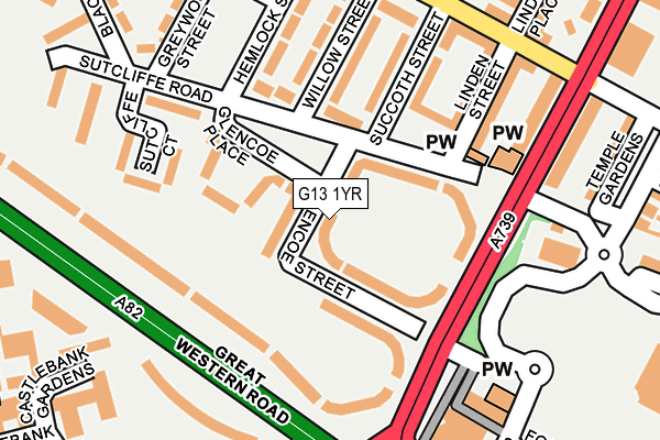 G13 1YR map - OS OpenMap – Local (Ordnance Survey)