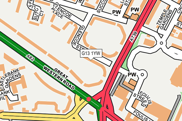 G13 1YW map - OS OpenMap – Local (Ordnance Survey)