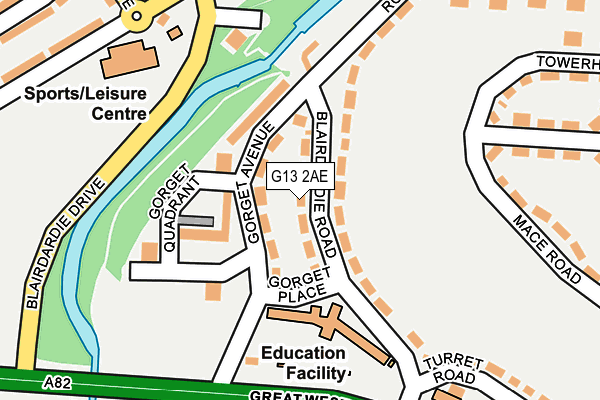 G13 2AE map - OS OpenMap – Local (Ordnance Survey)