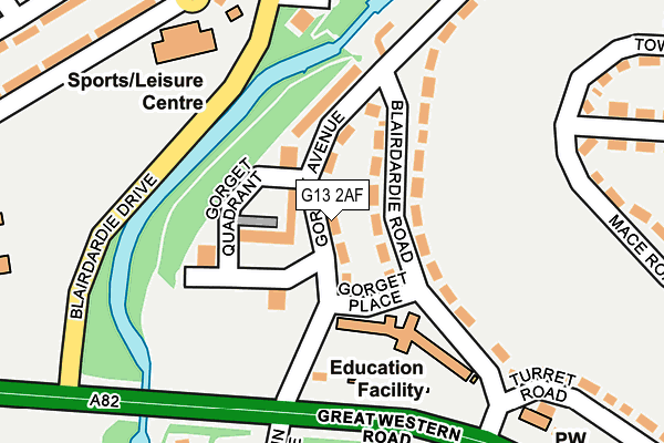 G13 2AF map - OS OpenMap – Local (Ordnance Survey)