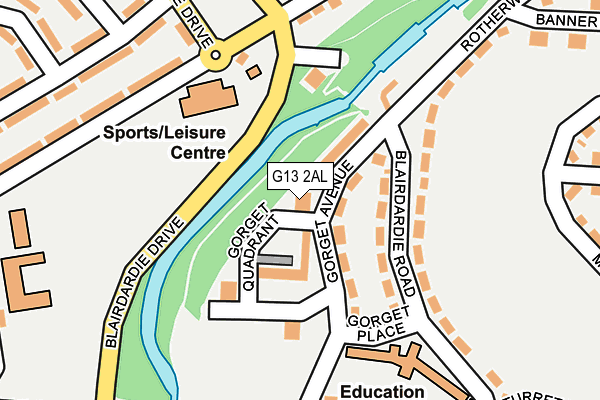 G13 2AL map - OS OpenMap – Local (Ordnance Survey)