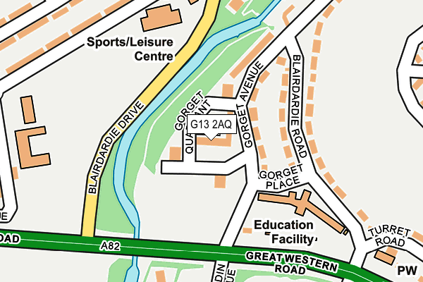 G13 2AQ map - OS OpenMap – Local (Ordnance Survey)