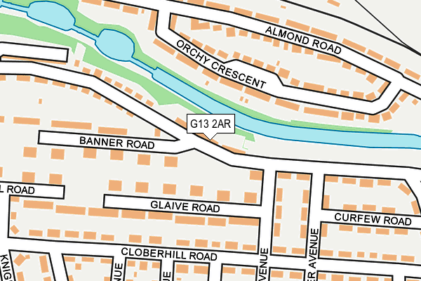 G13 2AR map - OS OpenMap – Local (Ordnance Survey)