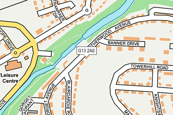 G13 2AS map - OS OpenMap – Local (Ordnance Survey)