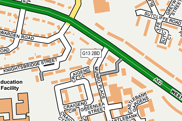 G13 2BD map - OS OpenMap – Local (Ordnance Survey)
