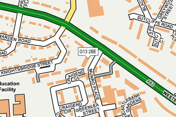 G13 2BE map - OS OpenMap – Local (Ordnance Survey)