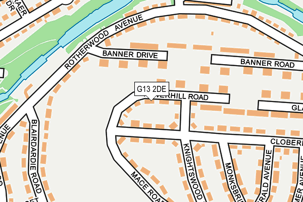 G13 2DE map - OS OpenMap – Local (Ordnance Survey)