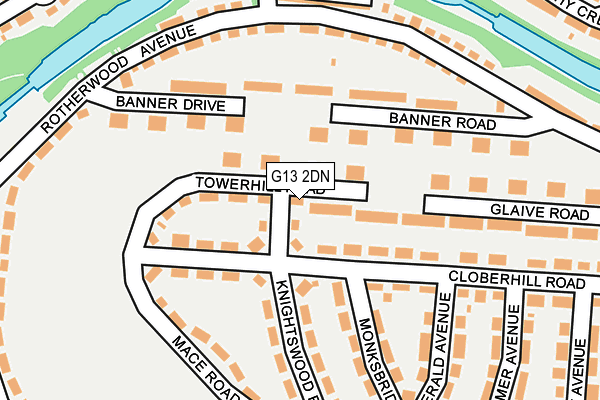 G13 2DN map - OS OpenMap – Local (Ordnance Survey)