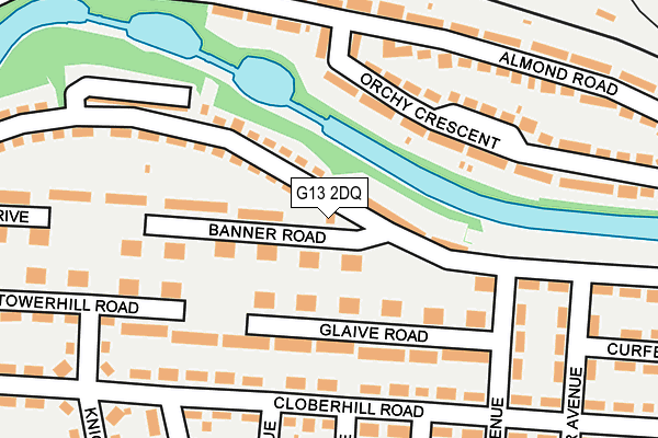 G13 2DQ map - OS OpenMap – Local (Ordnance Survey)