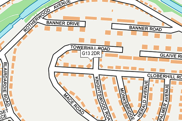 G13 2DR map - OS OpenMap – Local (Ordnance Survey)