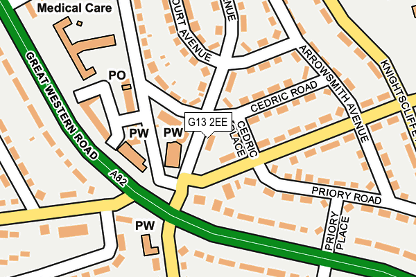 G13 2EE map - OS OpenMap – Local (Ordnance Survey)