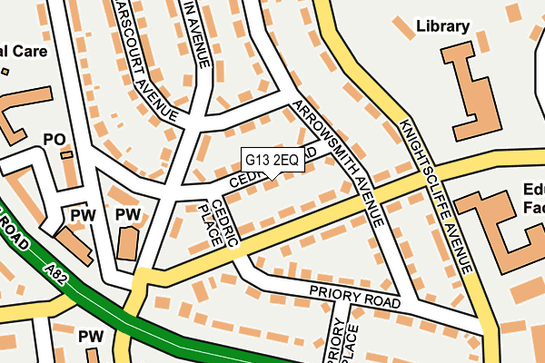 G13 2EQ map - OS OpenMap – Local (Ordnance Survey)