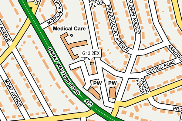 G13 2EX map - OS OpenMap – Local (Ordnance Survey)