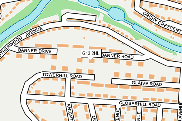 G13 2HL map - OS OpenMap – Local (Ordnance Survey)