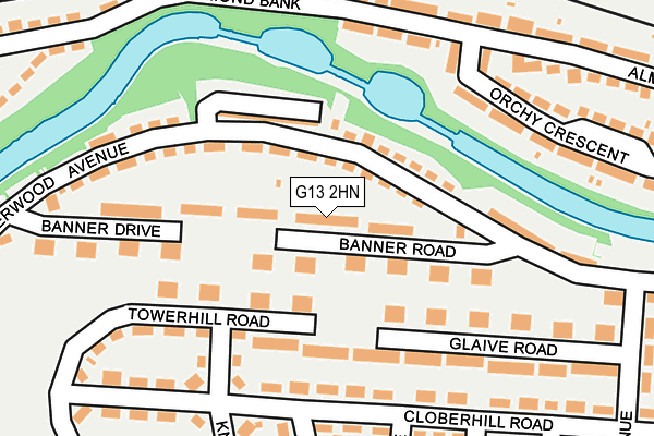 G13 2HN map - OS OpenMap – Local (Ordnance Survey)