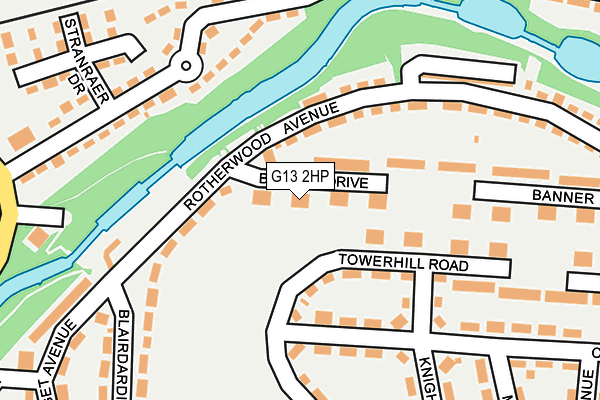 G13 2HP map - OS OpenMap – Local (Ordnance Survey)