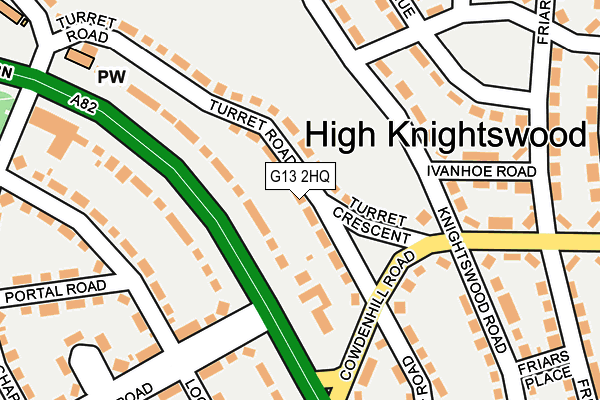 G13 2HQ map - OS OpenMap – Local (Ordnance Survey)