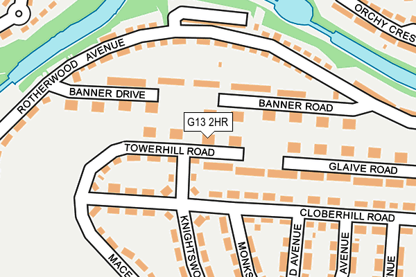 G13 2HR map - OS OpenMap – Local (Ordnance Survey)