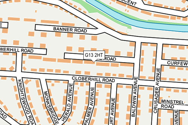 G13 2HT map - OS OpenMap – Local (Ordnance Survey)