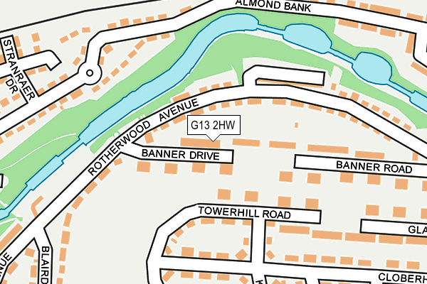G13 2HW map - OS OpenMap – Local (Ordnance Survey)