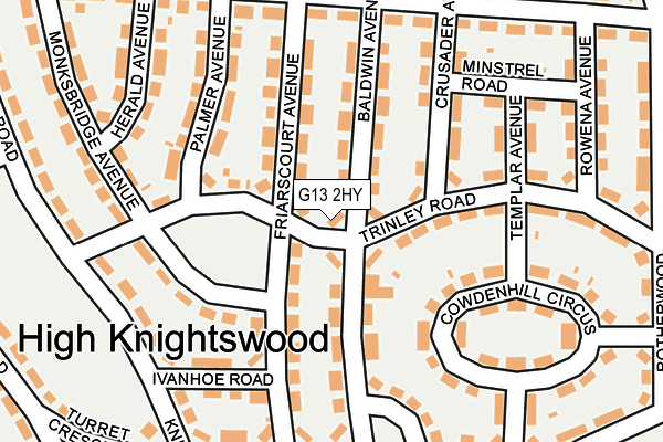 G13 2HY map - OS OpenMap – Local (Ordnance Survey)