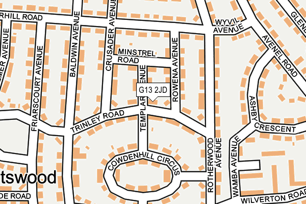 G13 2JD map - OS OpenMap – Local (Ordnance Survey)