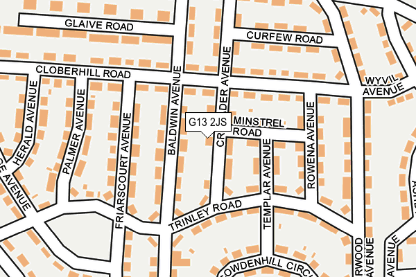 G13 2JS map - OS OpenMap – Local (Ordnance Survey)