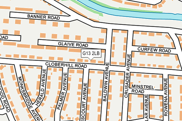 G13 2LB map - OS OpenMap – Local (Ordnance Survey)