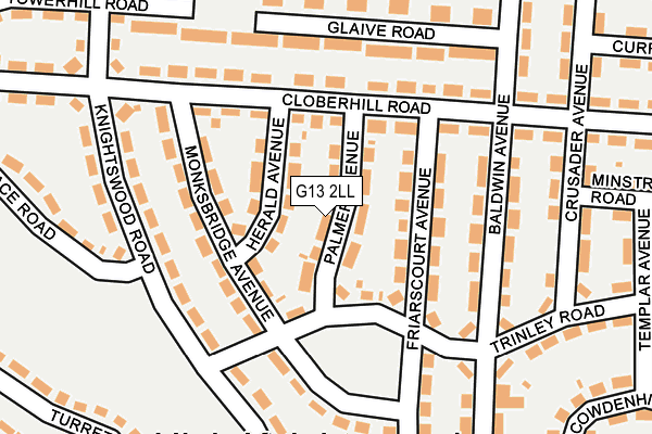 G13 2LL map - OS OpenMap – Local (Ordnance Survey)