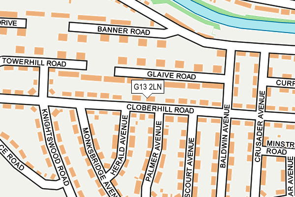 G13 2LN map - OS OpenMap – Local (Ordnance Survey)