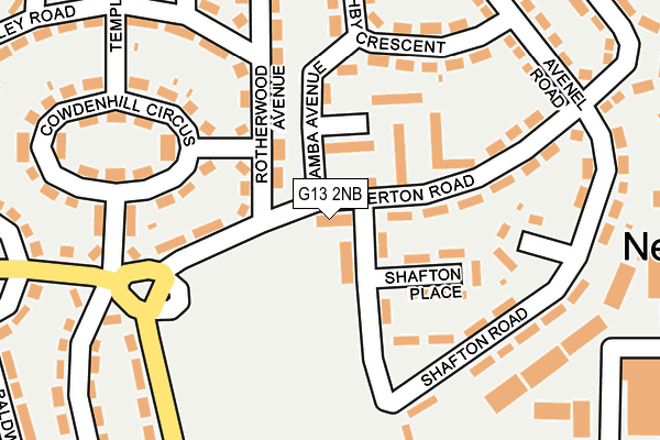G13 2NB map - OS OpenMap – Local (Ordnance Survey)