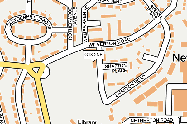 G13 2NE map - OS OpenMap – Local (Ordnance Survey)