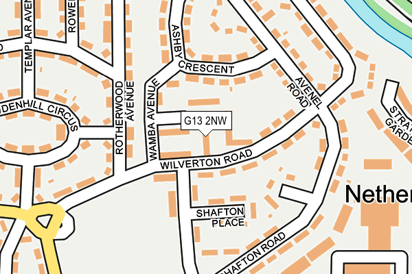 G13 2NW map - OS OpenMap – Local (Ordnance Survey)