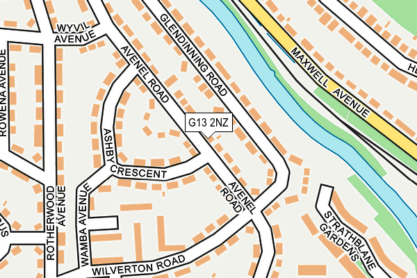 G13 2NZ map - OS OpenMap – Local (Ordnance Survey)