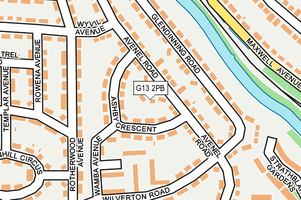 G13 2PB map - OS OpenMap – Local (Ordnance Survey)