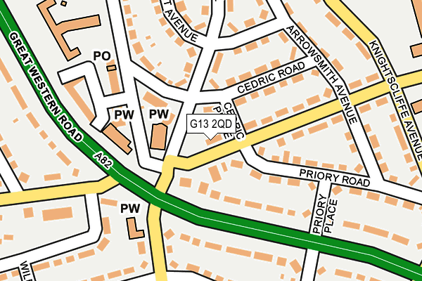 G13 2QD map - OS OpenMap – Local (Ordnance Survey)