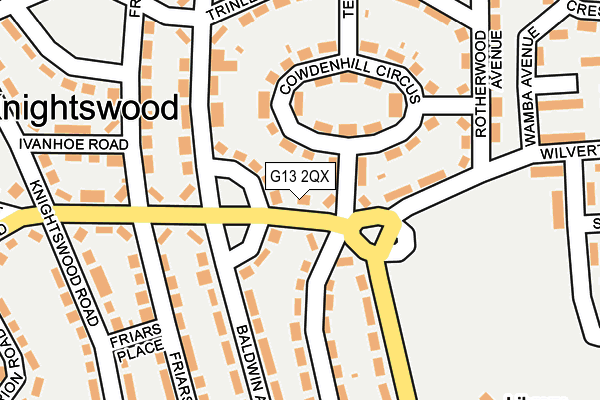 G13 2QX map - OS OpenMap – Local (Ordnance Survey)