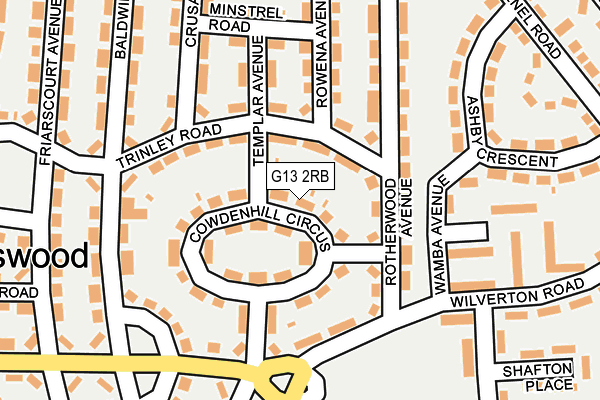 G13 2RB map - OS OpenMap – Local (Ordnance Survey)