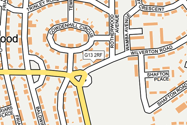 G13 2RF map - OS OpenMap – Local (Ordnance Survey)