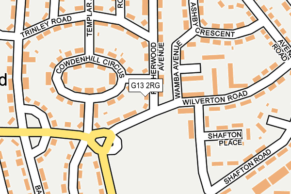 G13 2RG map - OS OpenMap – Local (Ordnance Survey)