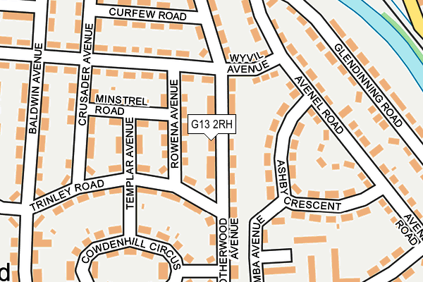 G13 2RH map - OS OpenMap – Local (Ordnance Survey)