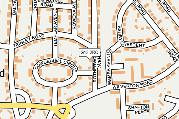 G13 2RQ map - OS OpenMap – Local (Ordnance Survey)