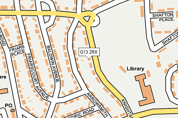 G13 2RX map - OS OpenMap – Local (Ordnance Survey)