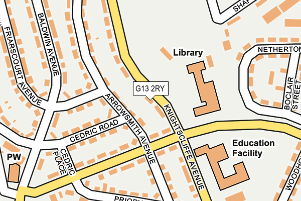 G13 2RY map - OS OpenMap – Local (Ordnance Survey)